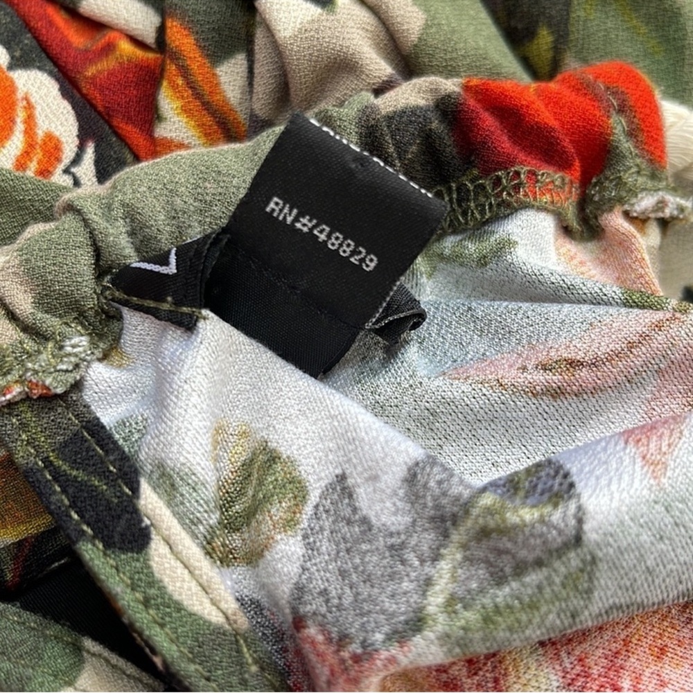 Love Floral Cami Maxi Dress in Olive, Red and Orange Size M - Picture 8 of 9